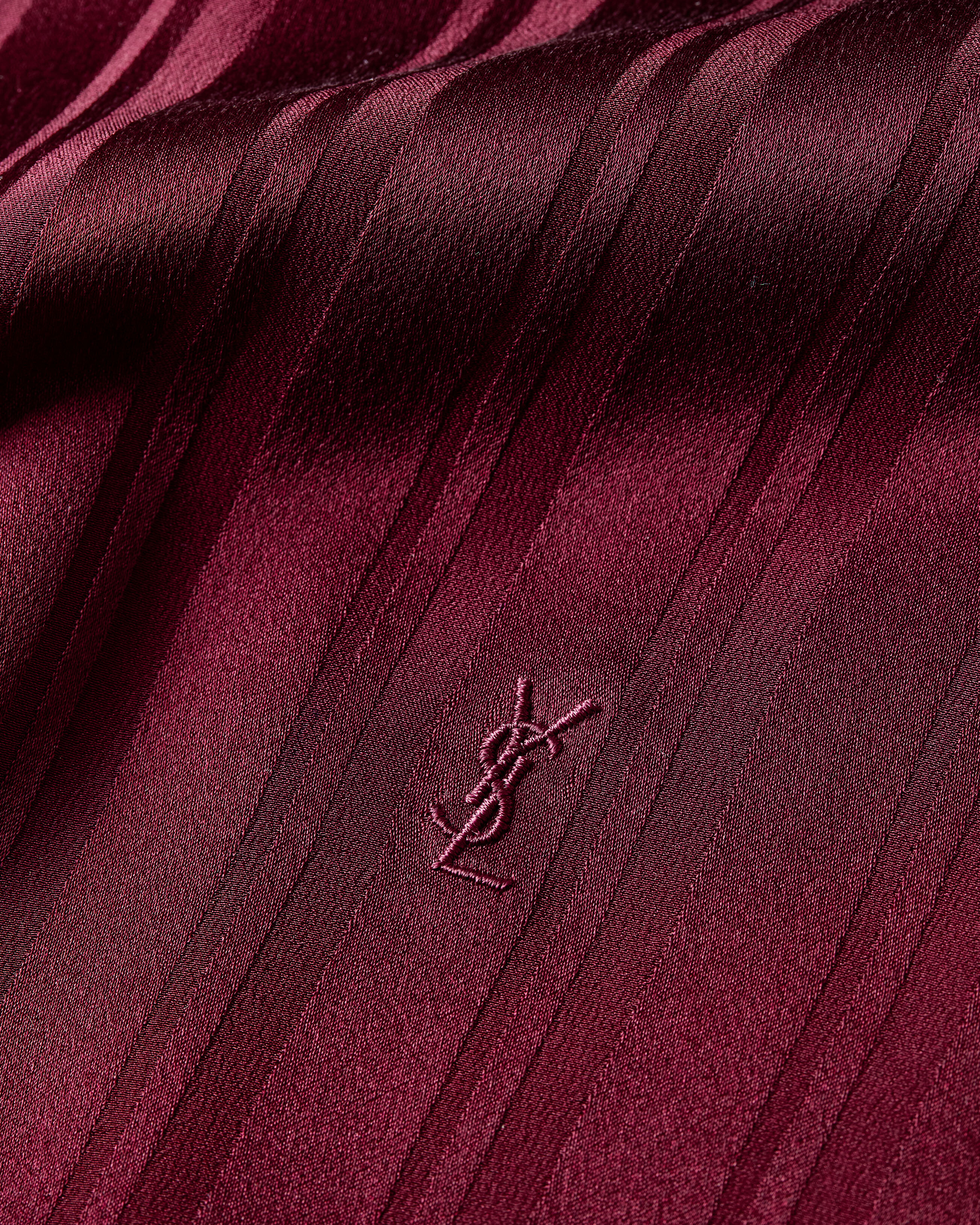 CASSANDRE lavallière blouse in striped silk jacquard
