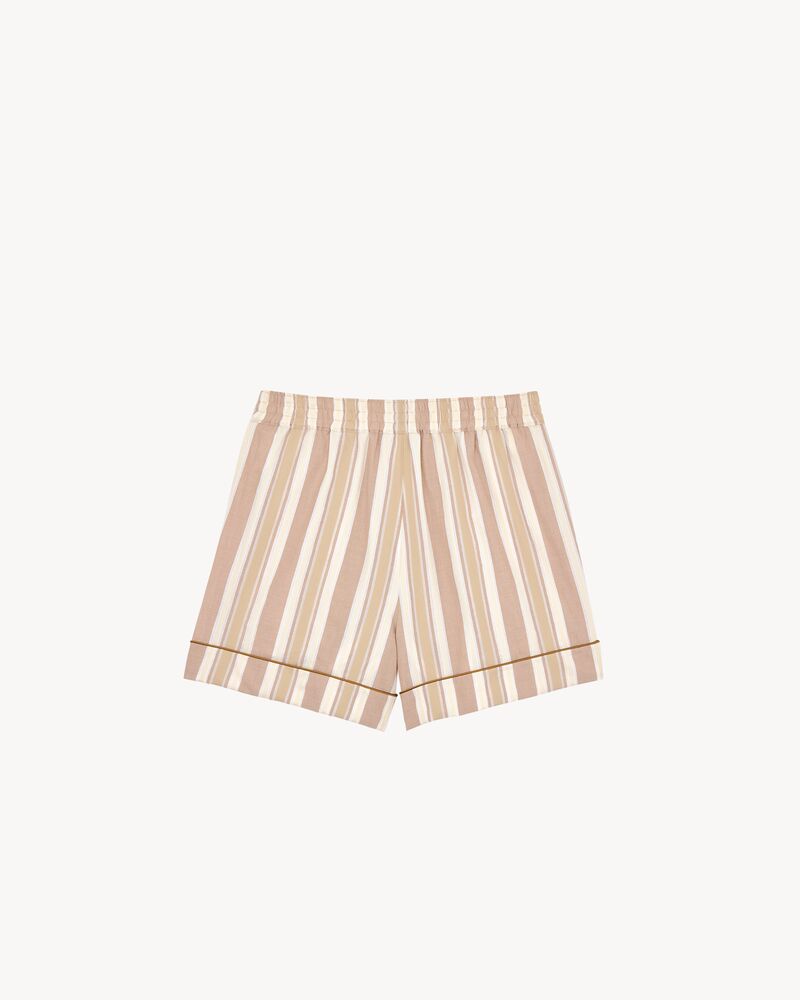 pajama shorts in striped cotton