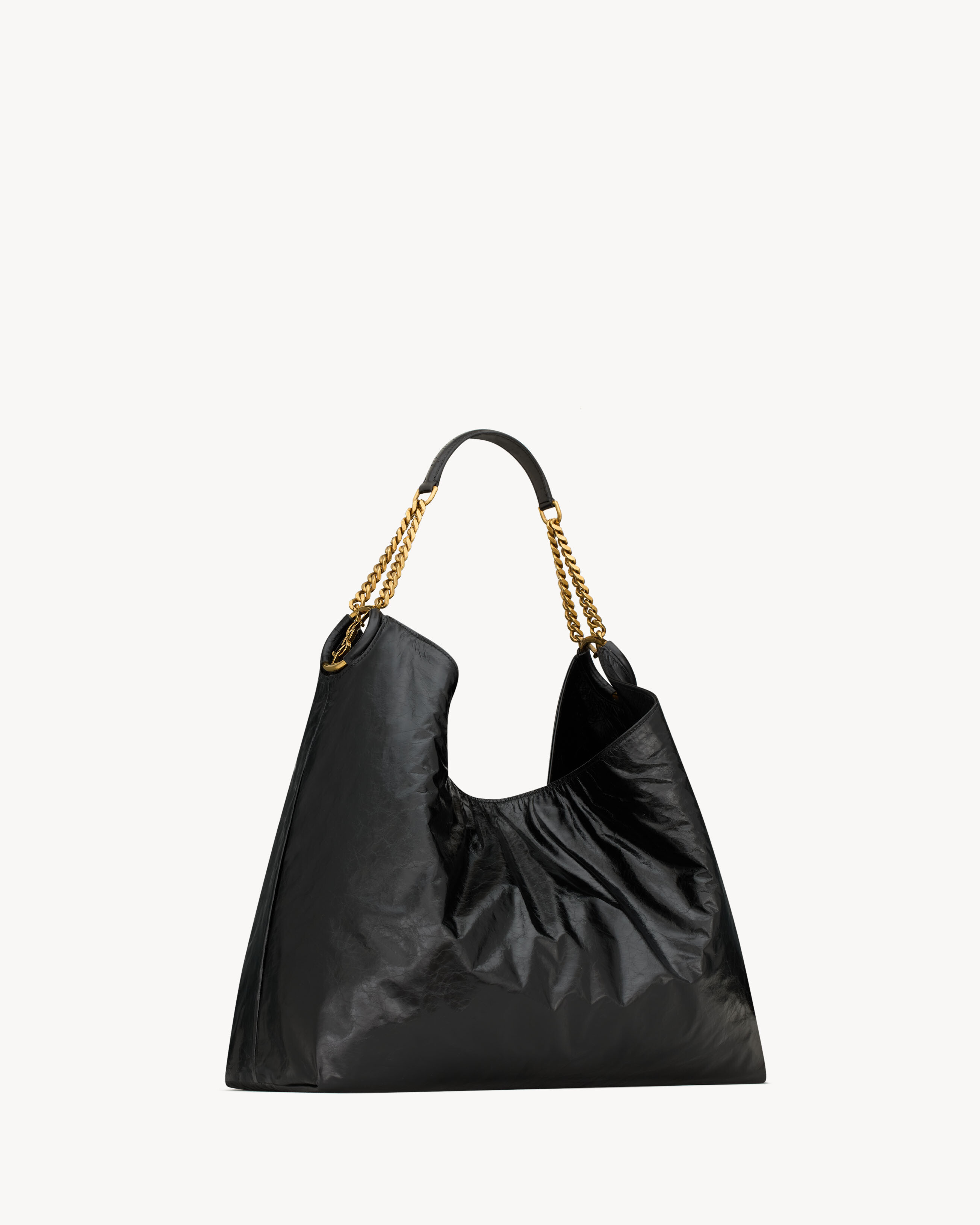 HORTENSE hobo in shiny leather