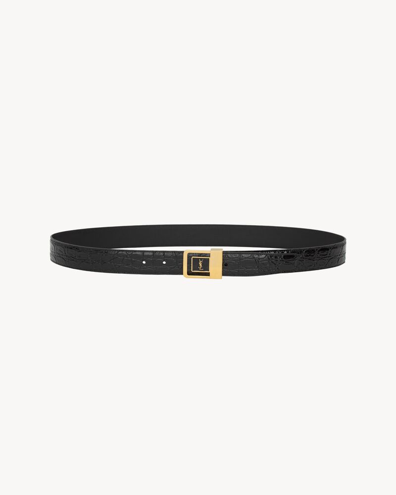 LA 66 belt in crocodile-embossed leather
