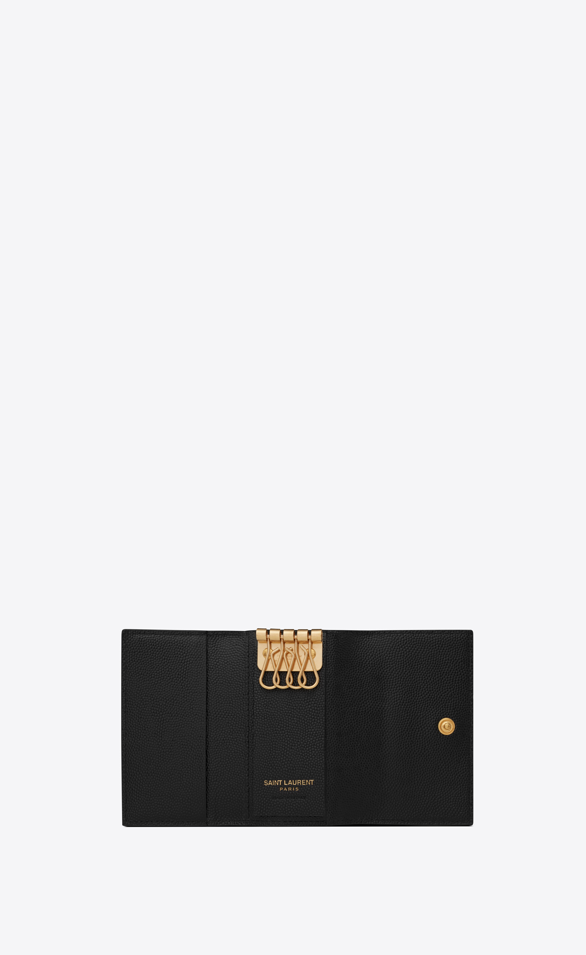 CASSANDRE SAINT LAURENT 粒面压印皮革细长钥匙包