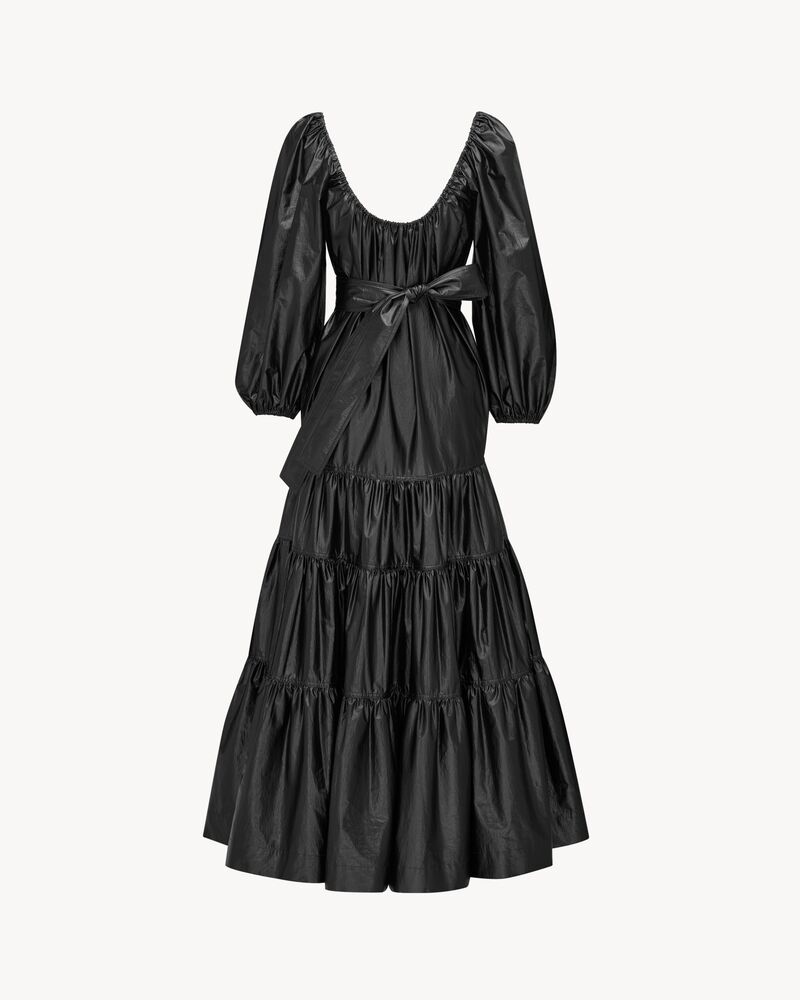 dress in coated twill