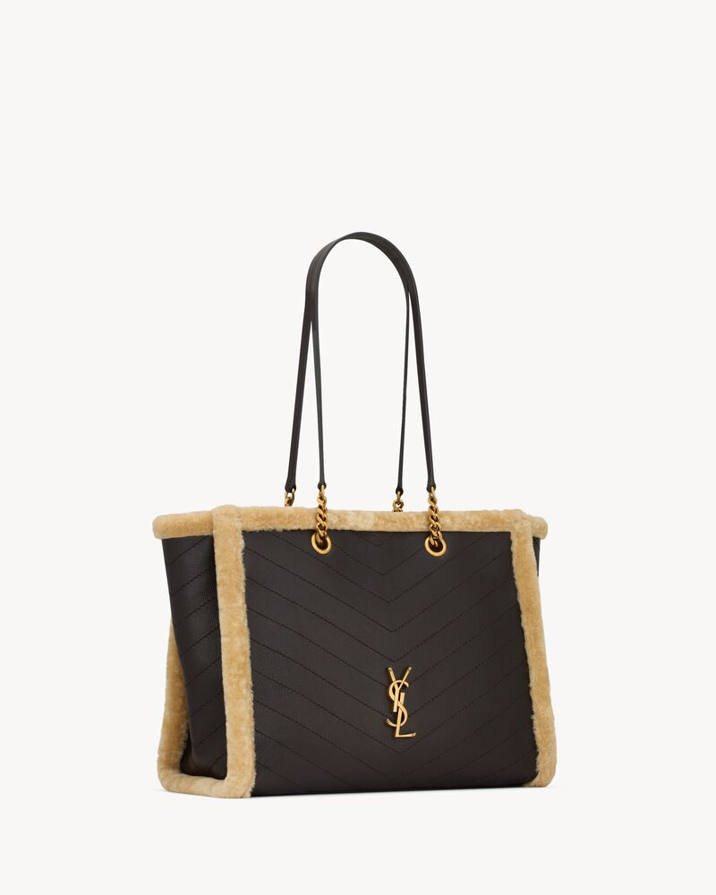 NIKI shopping en cuir et shearling