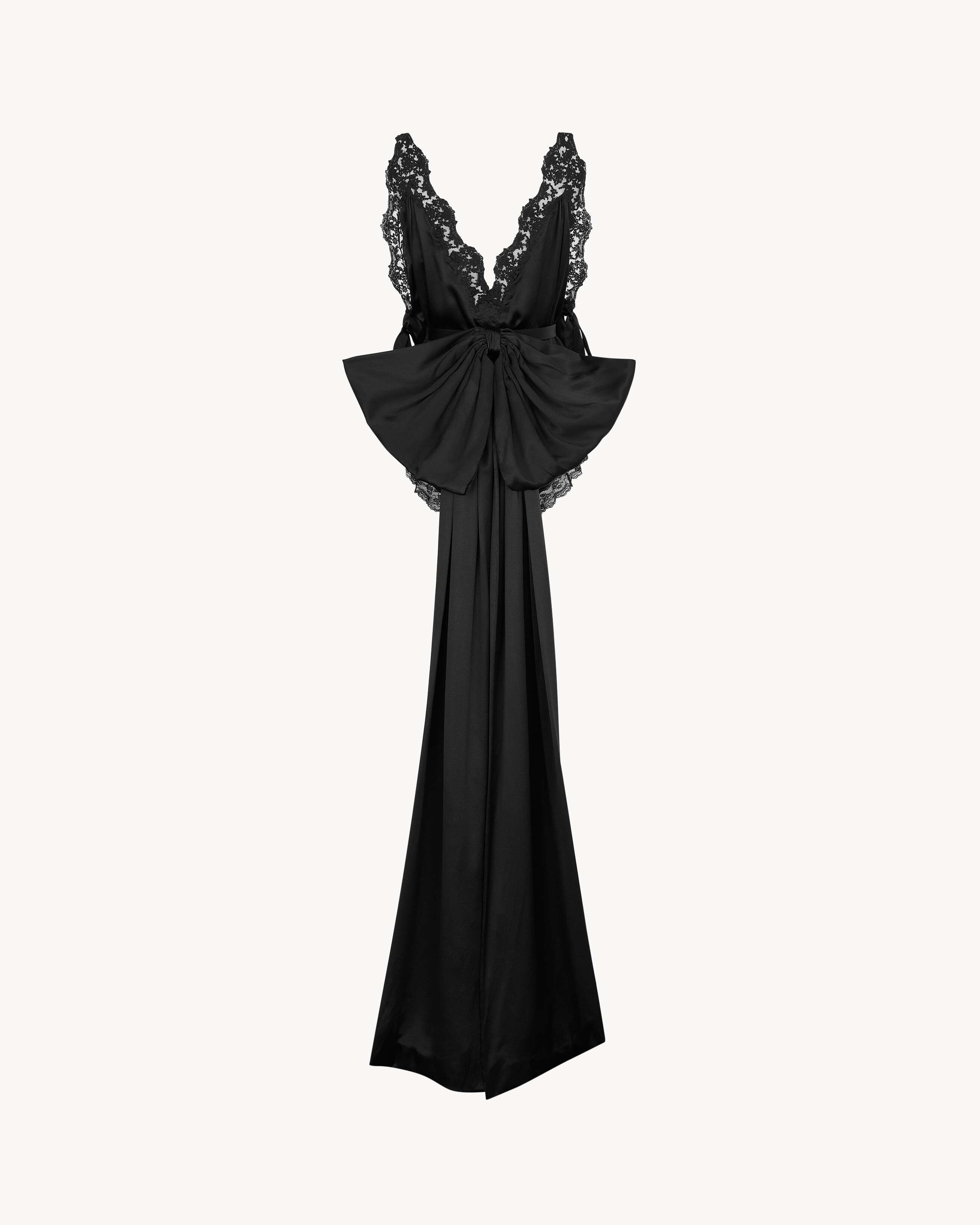 laced romper in silk crepe muslin