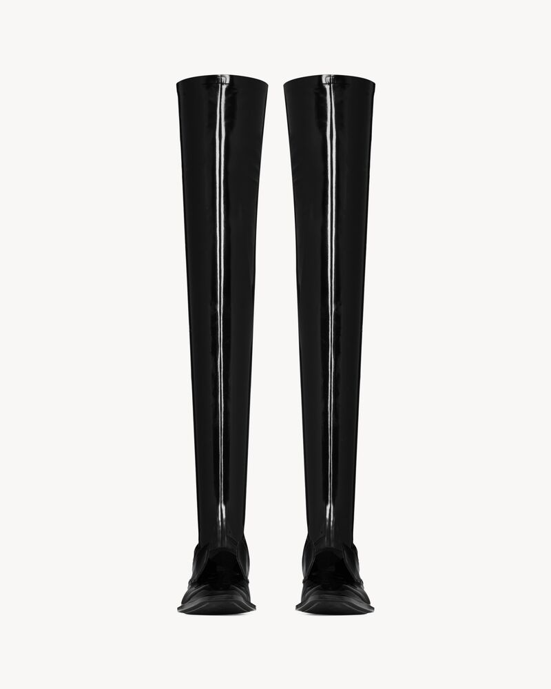 ROMEO over-the-knee boots in patent leather and vinyl