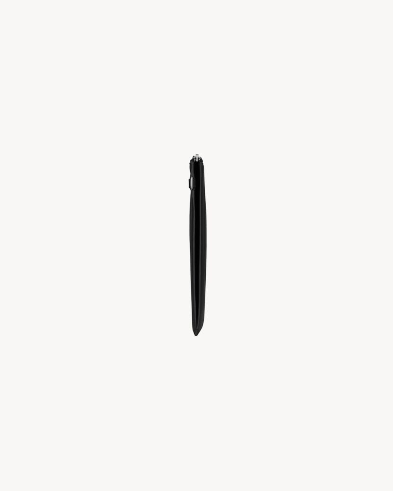 Saint Laurent Paris zipped tablet holder in grain de poudre-leather