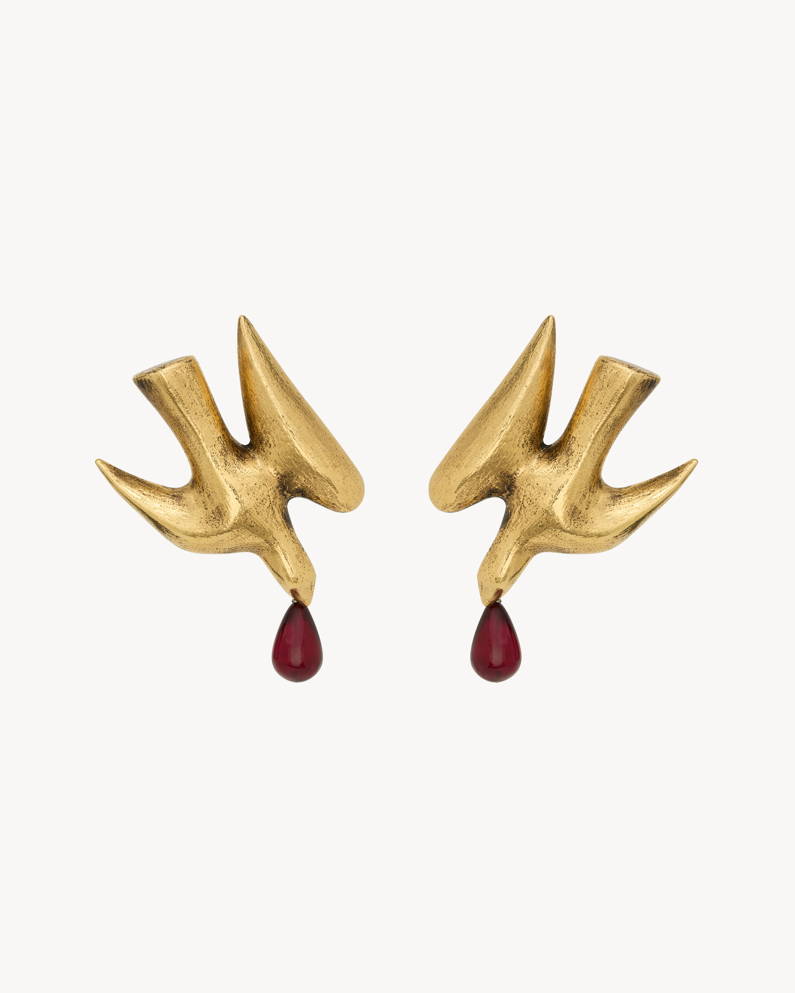 dove earrings in brass and resin