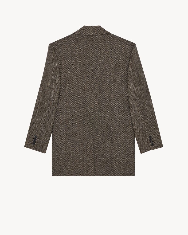 Veste en laine à chevrons à simple boutonnage