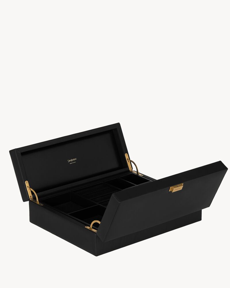 JEWELRY BOX IN LEATHER in Black | Saint Laurent | YSL EN-SG