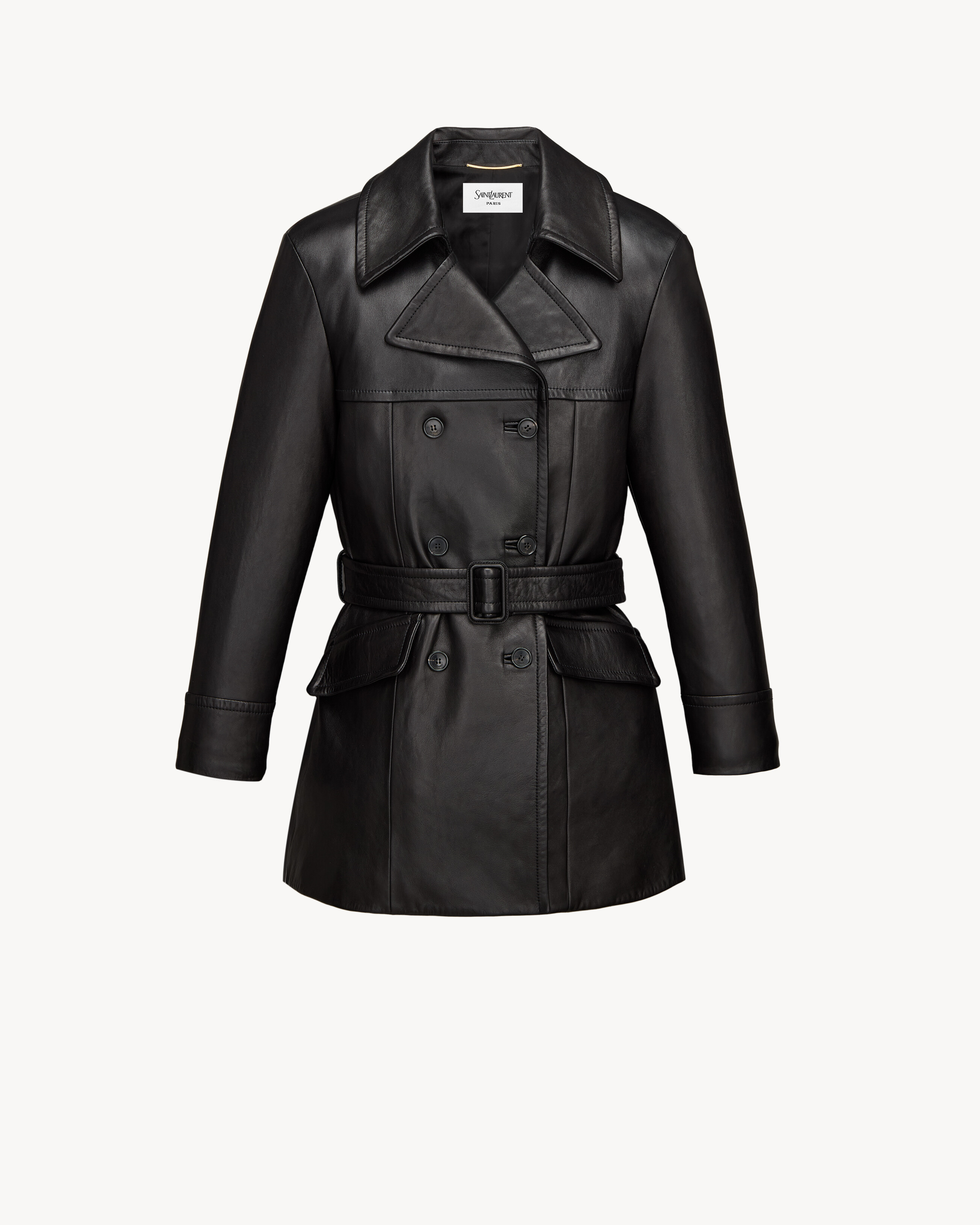 belted jacket in lambskin