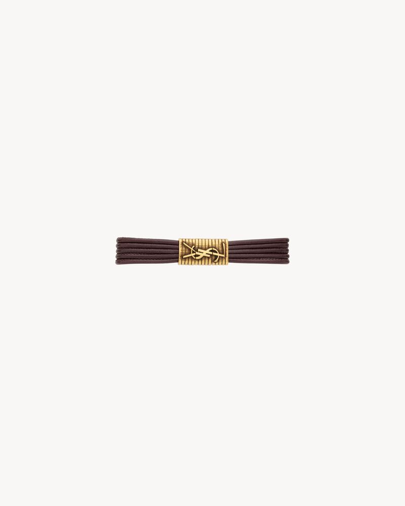 CASSANDRE cord bracelet in leather and metal
