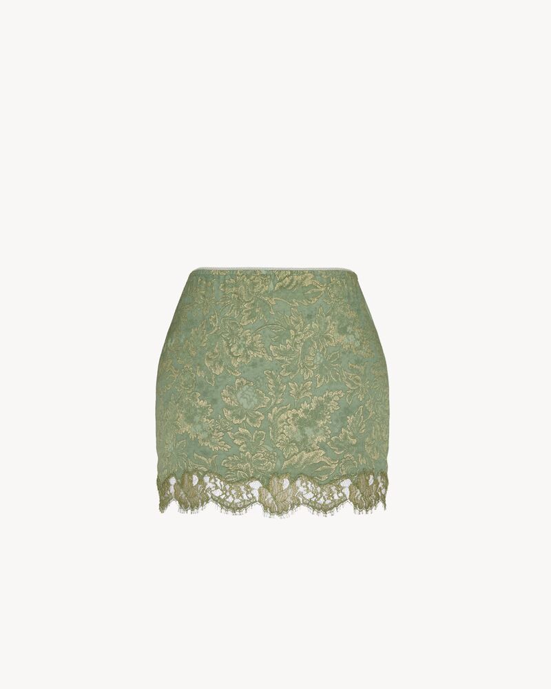 baroque mini skirt in jacquard and lace