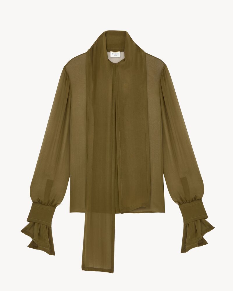lavallière blouse in silk crepe muslin