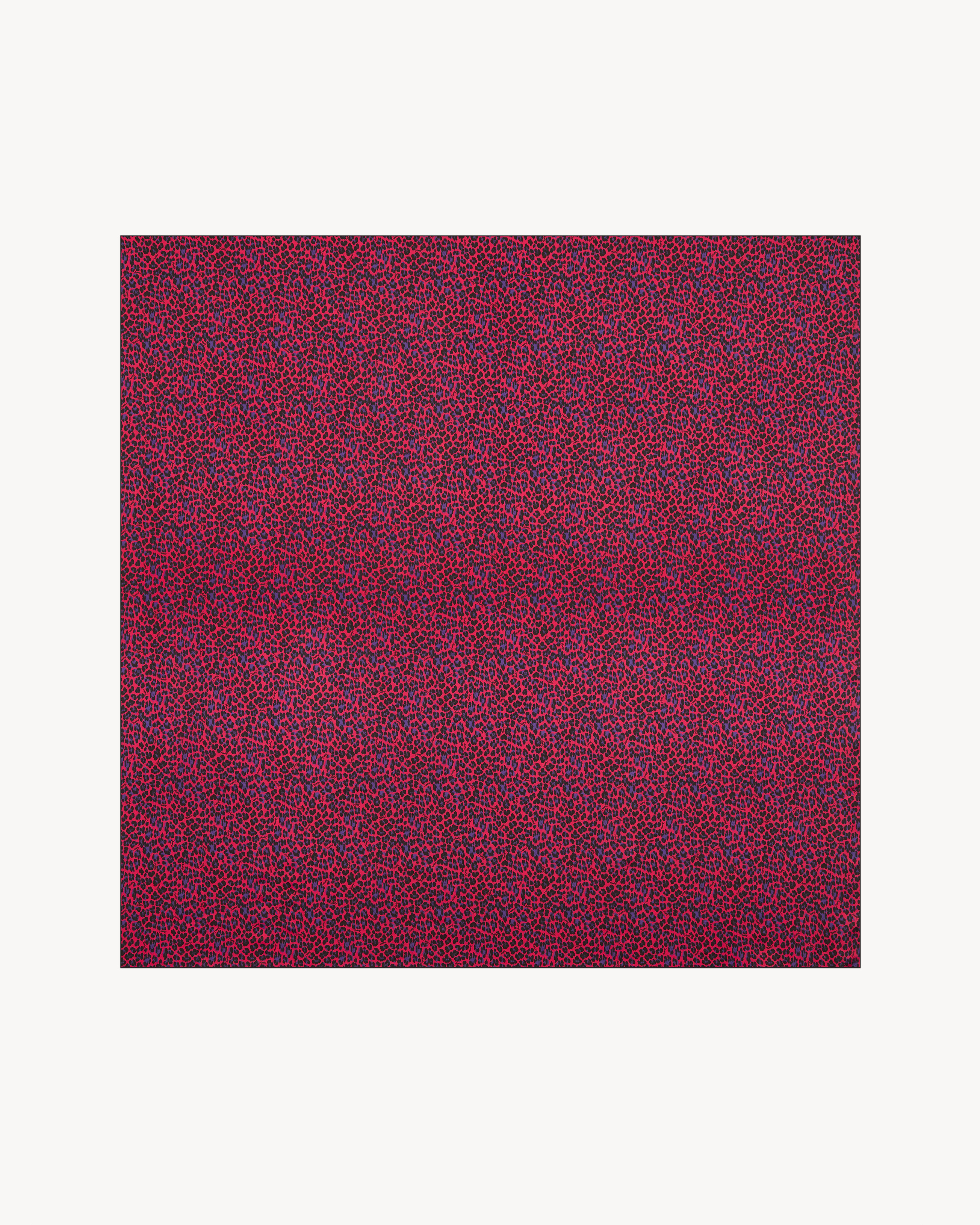 square scarf in leopard silk charmeuse