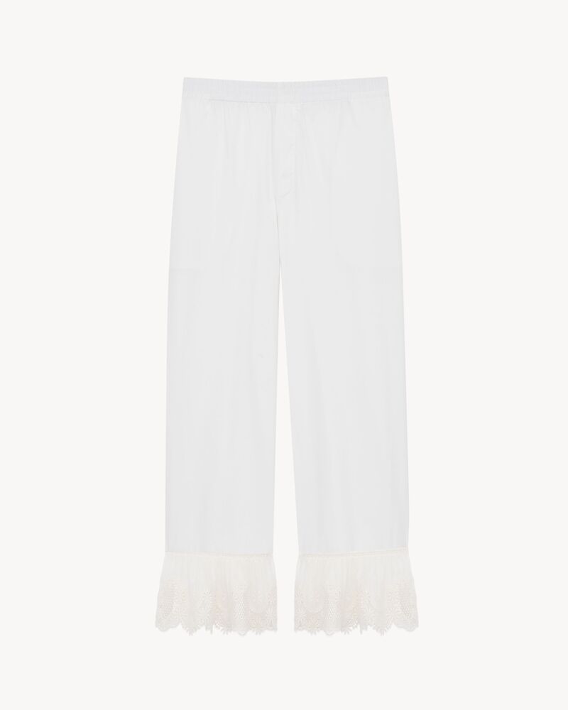 laced pants in cotton poplin