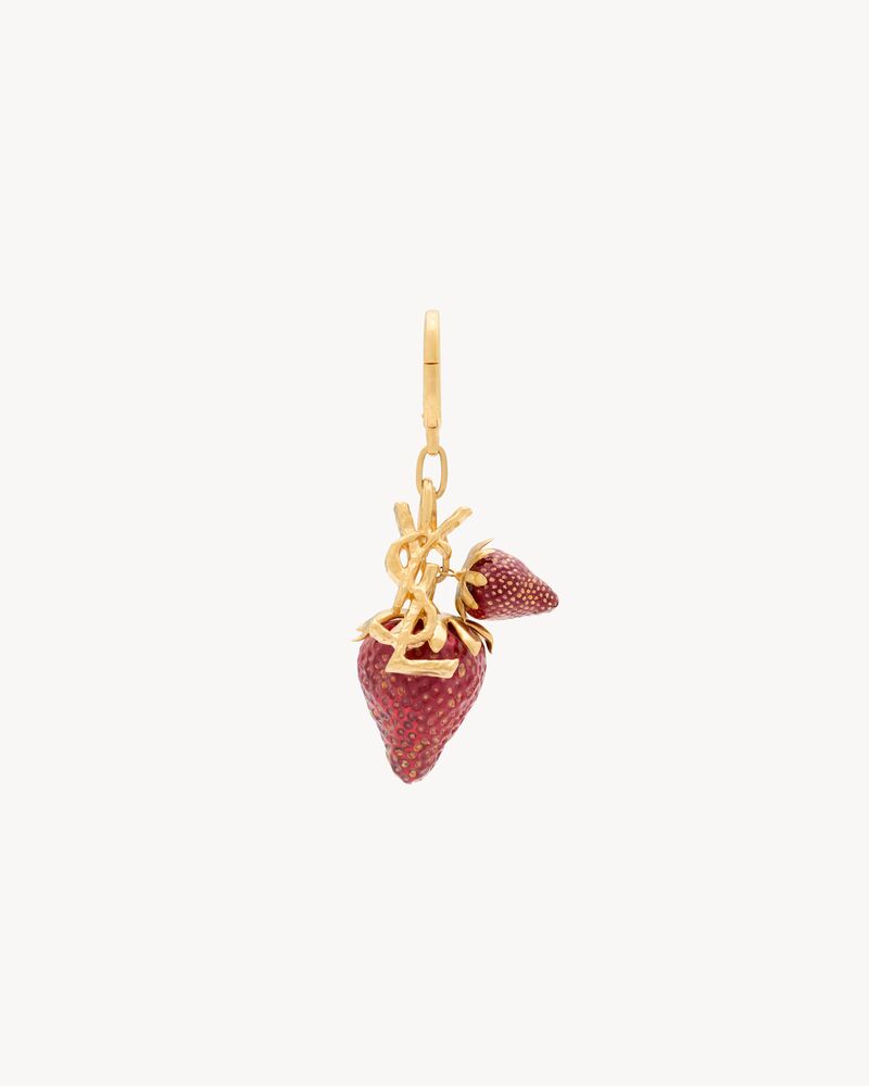CASSANDRE strawberry bag charm in resin and metal