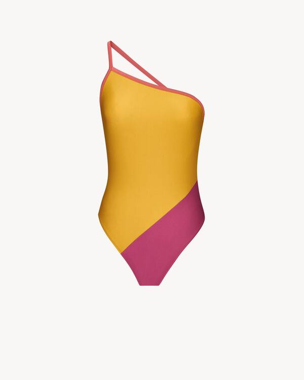 one-shoulder swimsuit in Pink | Saint Laurent | YSL EN-US