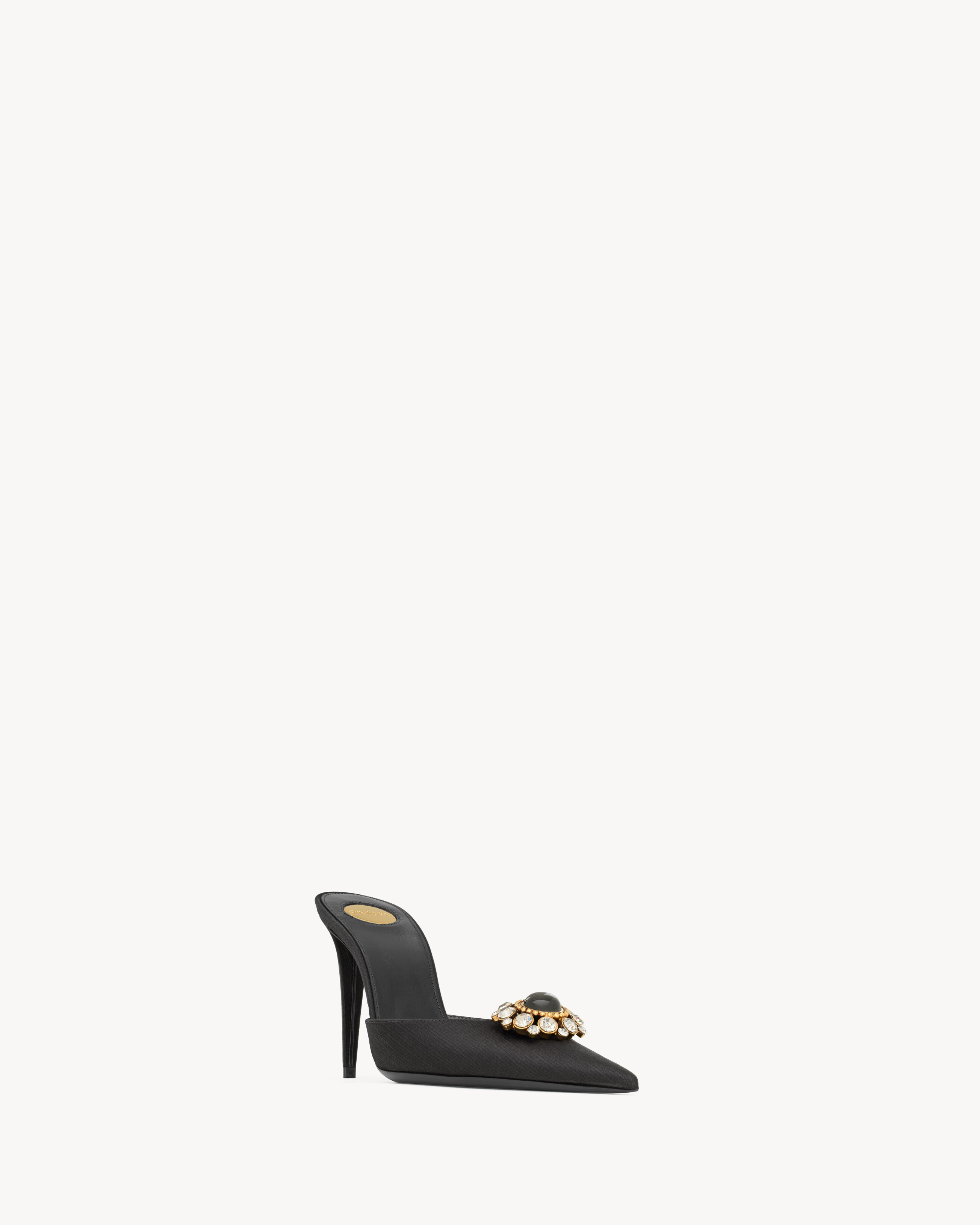 COSMO mules in satin and crystals