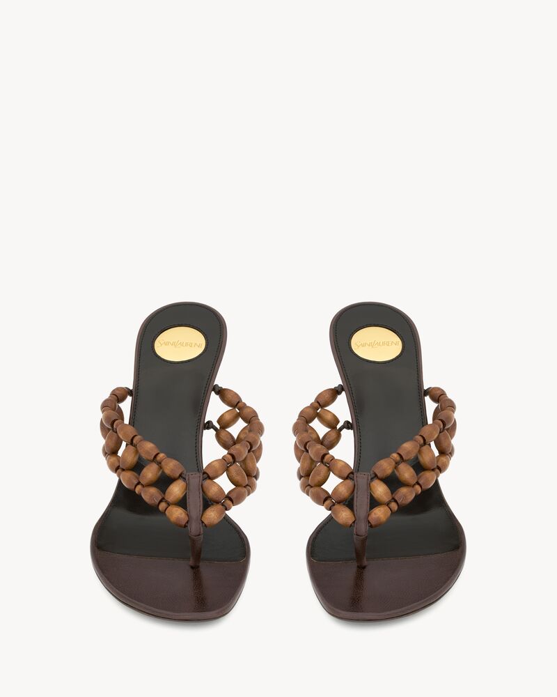ZINA sandals in wooden beads