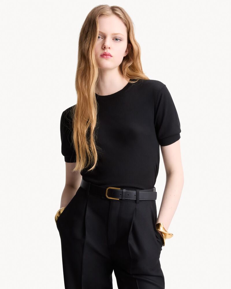 minimal belt in smooth leather