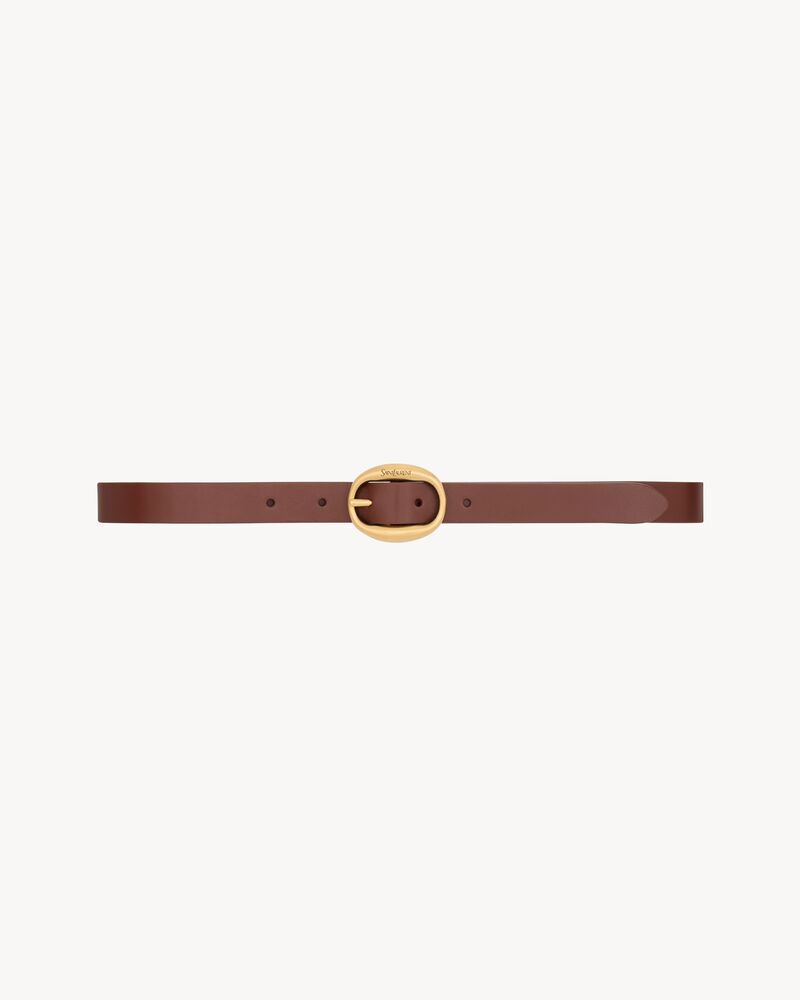Ceinture à boucle ovale en cuir lisse