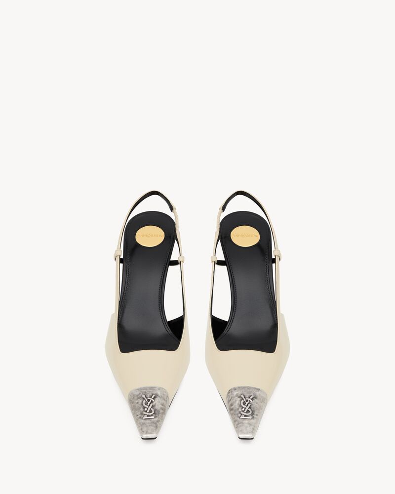 JEANNE slingback pumps in smooth leather