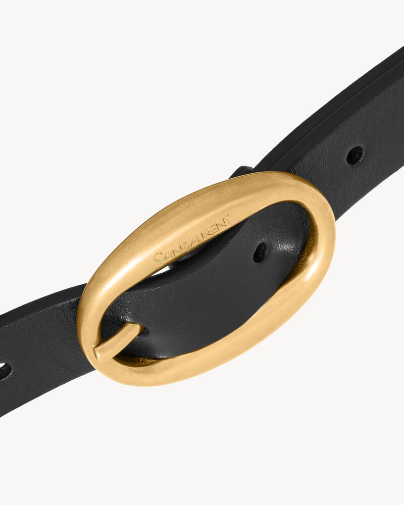 Ceinture à boucle ovale en cuir lisse