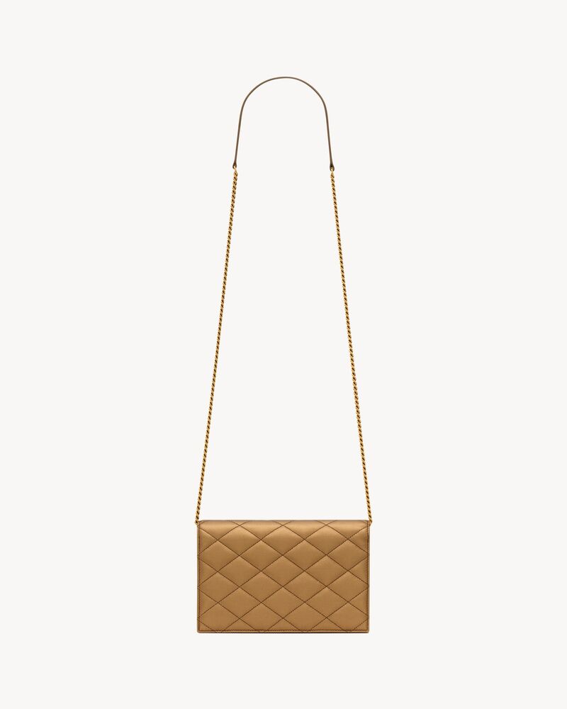 PARIS chain wallet in metallic leather
