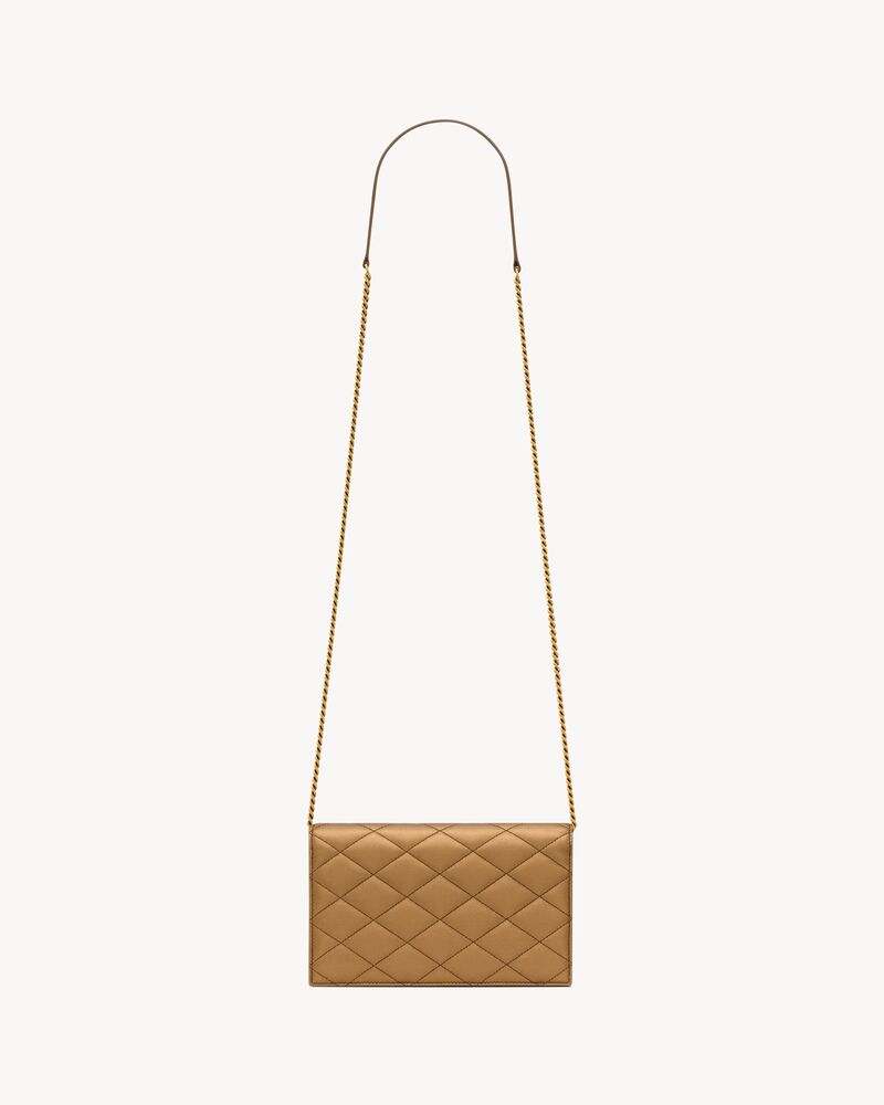 PARIS chain wallet in metallic leather