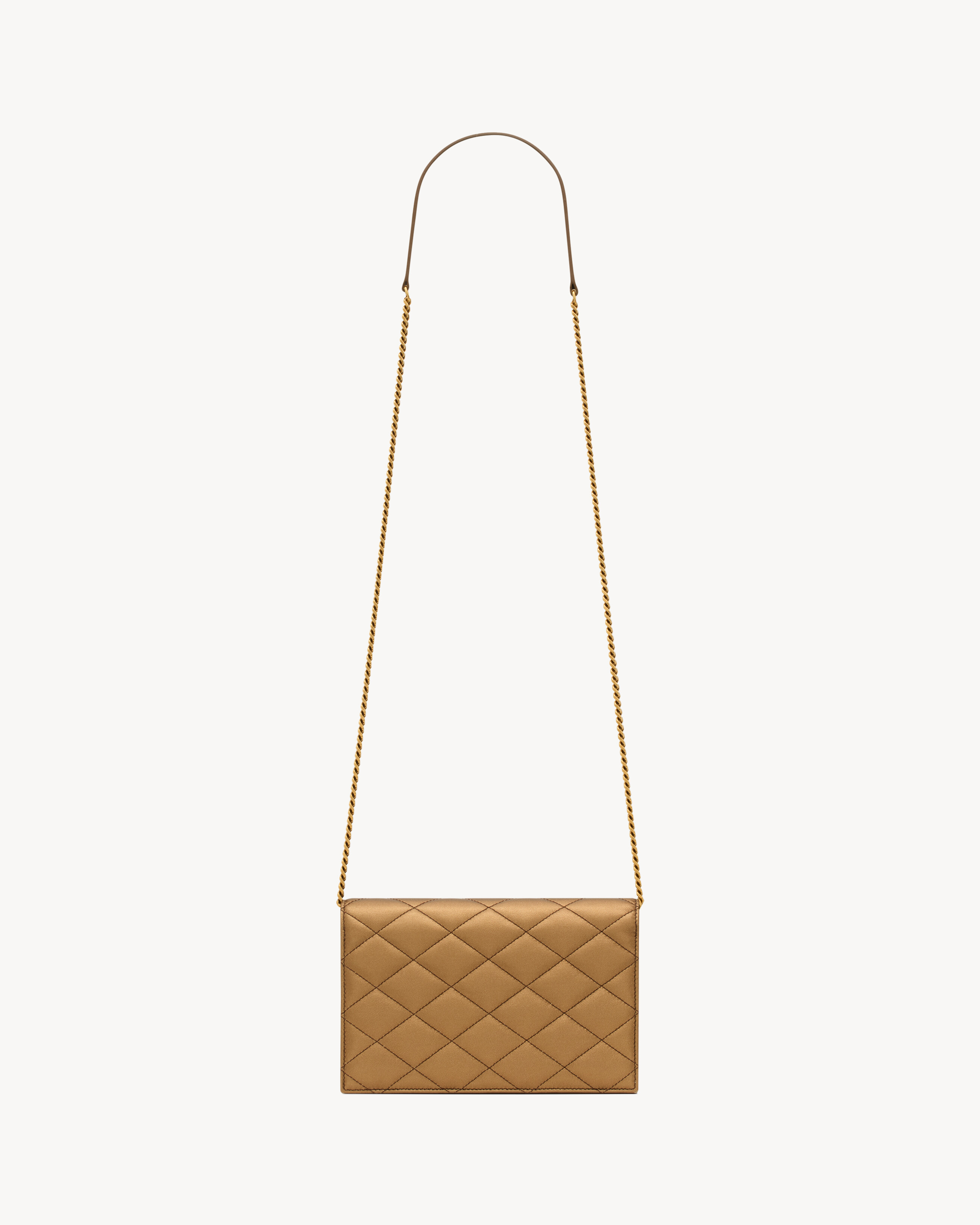 PARIS chain wallet in metallic leather