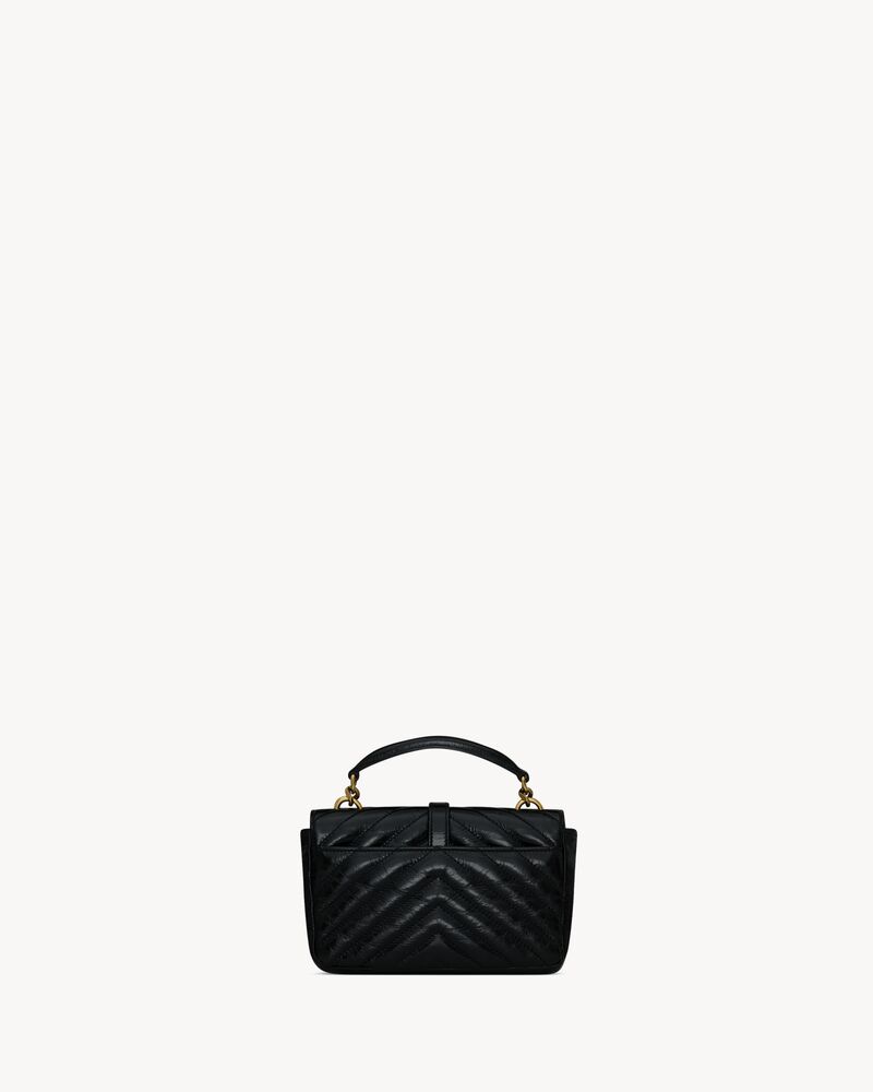 COLLEGE mini chain bag in shiny crackled leather