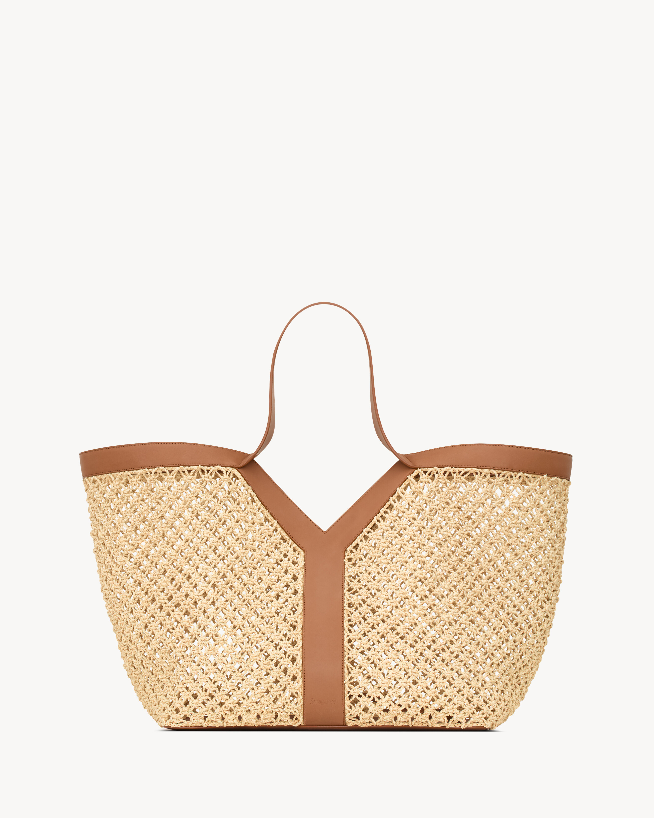 Y tote in raffia