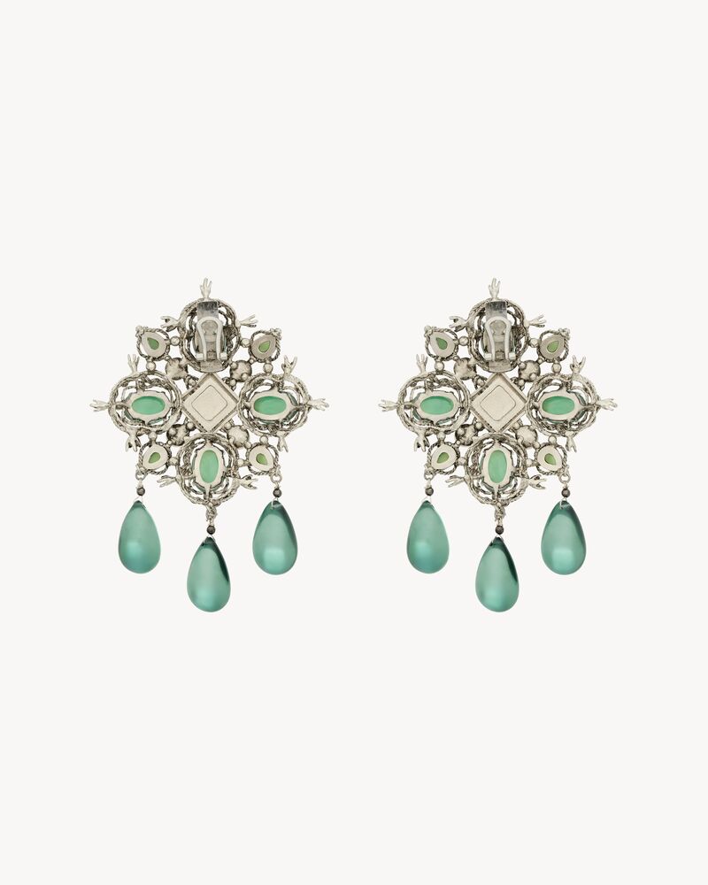 cabochon cross earrings in resin and metal