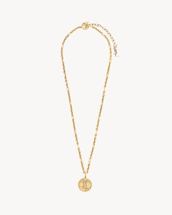 イブサンローラン メタル カーブ チェーン ジルコニア ネックレス SAINT LAURENT サンローラン ネックレス METAL CURB CHAIN NECKLACE