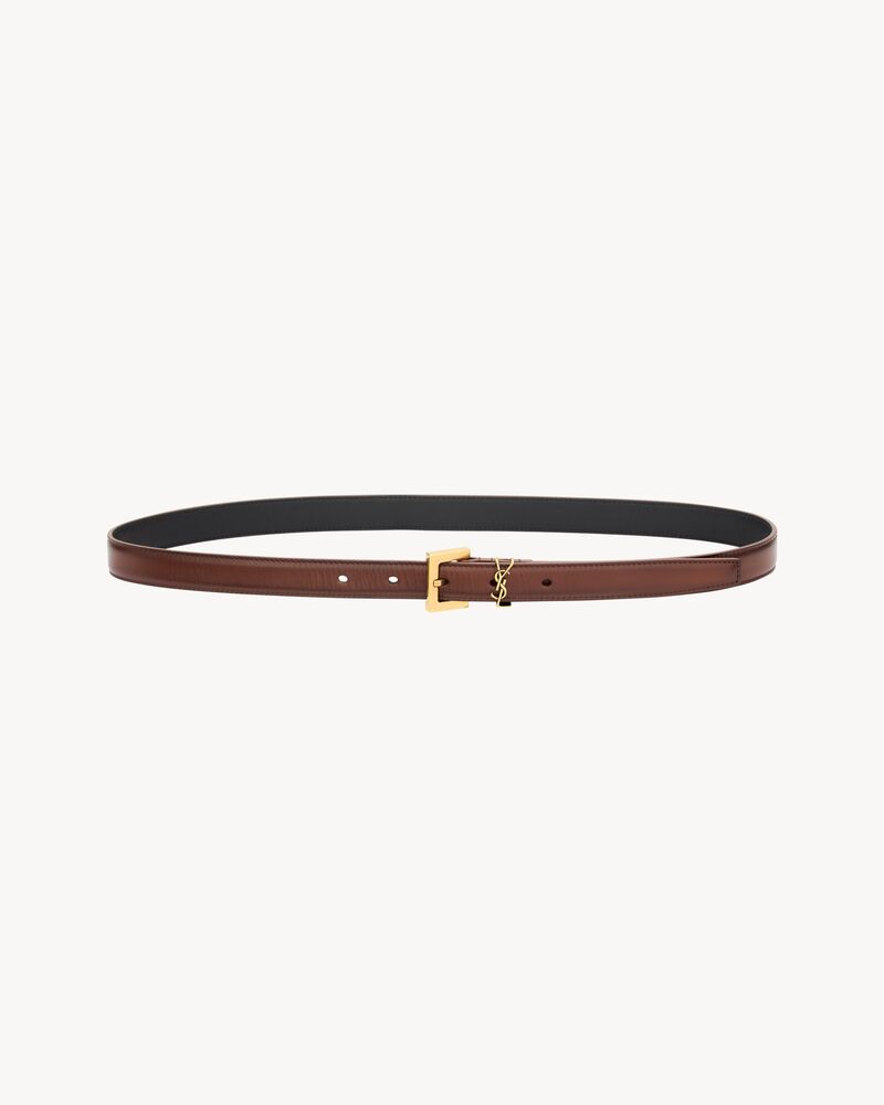CASSANDRE thin belt in aged leather