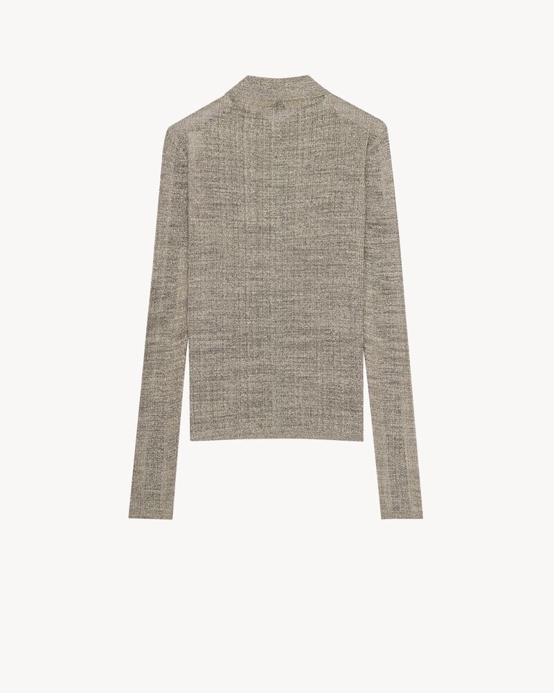 polo in ribbed stretch linen