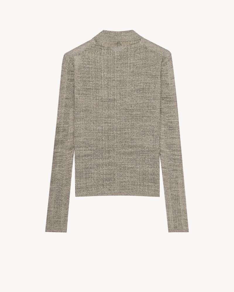 polo in ribbed stretch linen