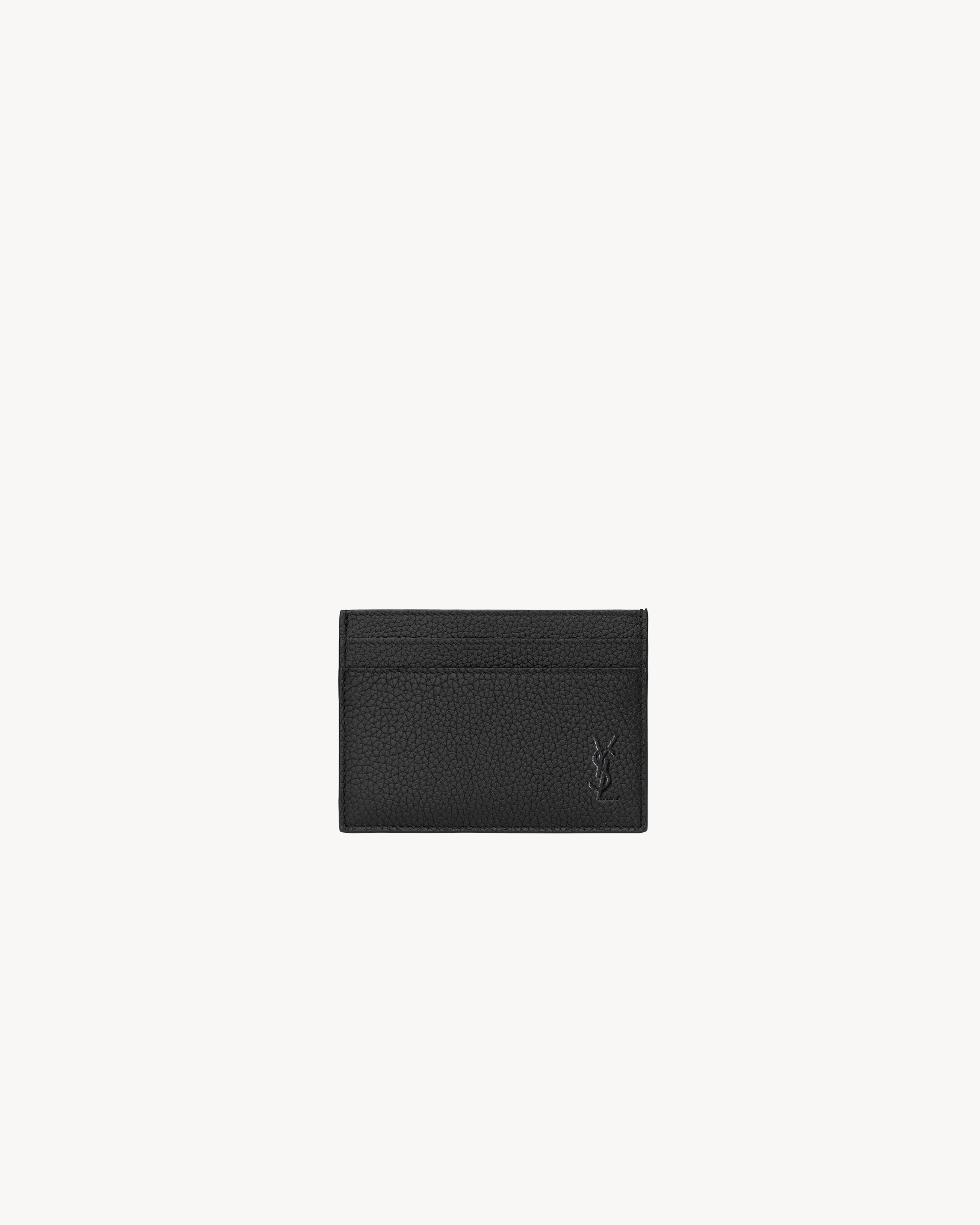 CASSANDRE SHADOW SAINT LAURENT CARD CASE IN GRAINED LEATHER in