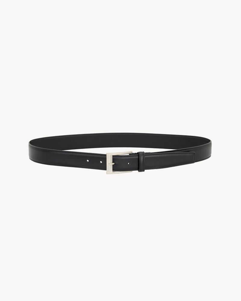 rectangular buckle belt in smooth leather