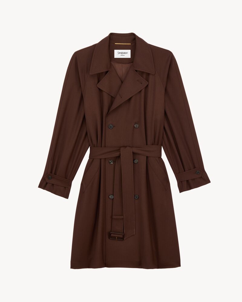 trench coat in wool gabardine