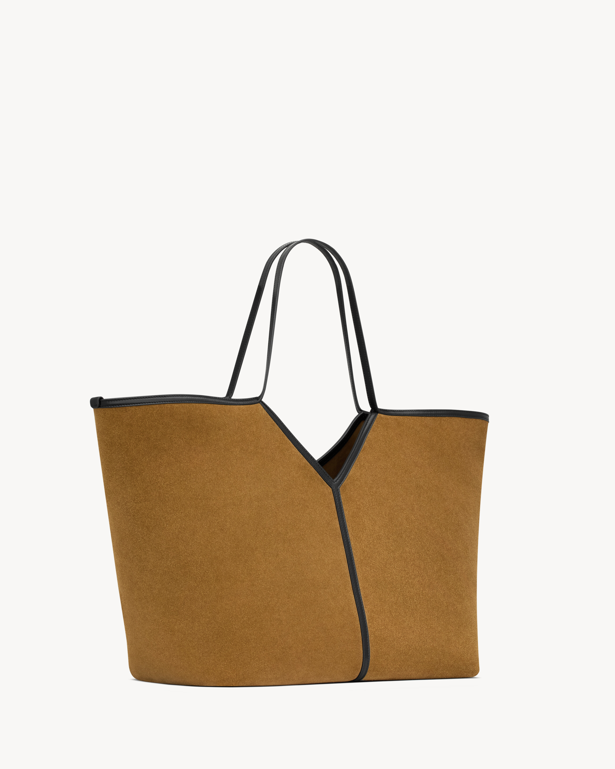 Y slim tote in velour leather