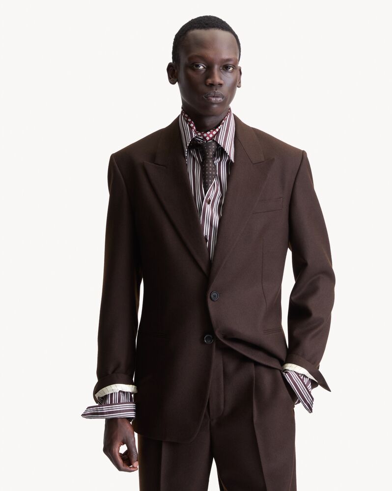 single-breasted jacket in brushed wool flannel