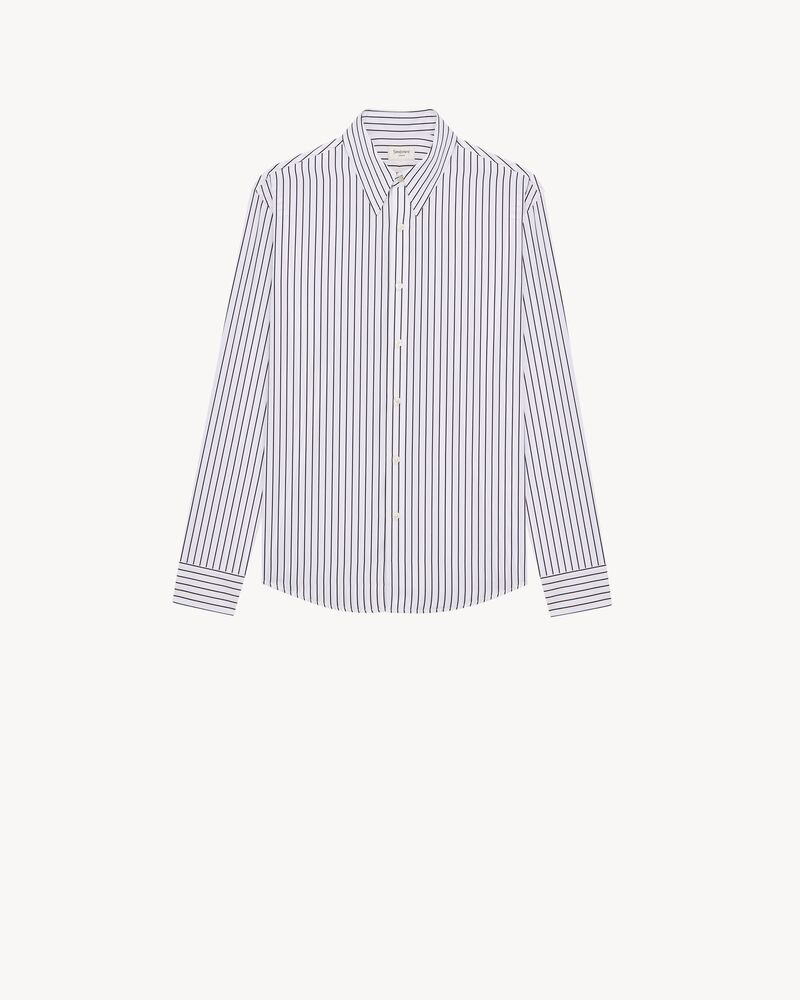 shirt in striped cotton poplin
