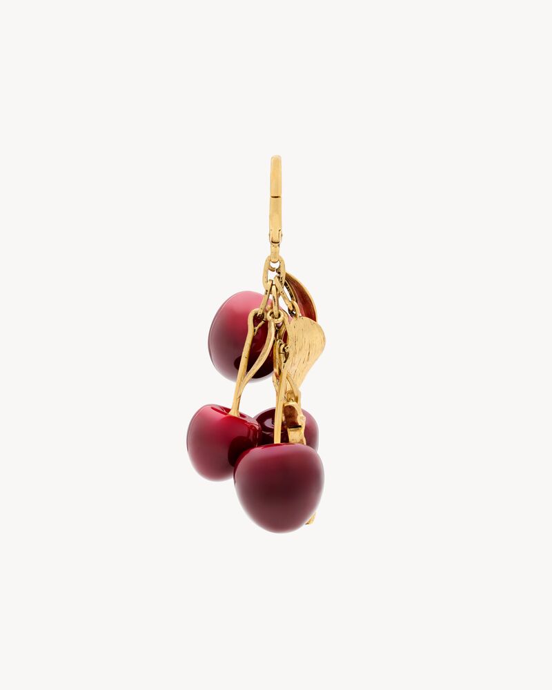 CASSANDRE cherry bag charm in resin and metal