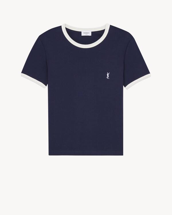 Saint Laurent Paris クルーネック 胸ポケット Tシャツ SAINT LAURENT PARIS T-SHIRT in Black | Saint Laurent | YSL EN-CY