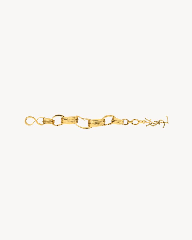leaf chain bracelet in metal