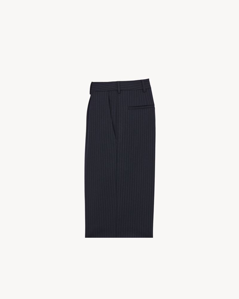 bermuda shorts in pin dot stripe wool gabardine