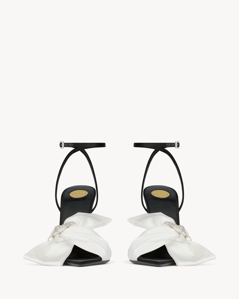 DOVE sandals in satin crepe and rhinestones