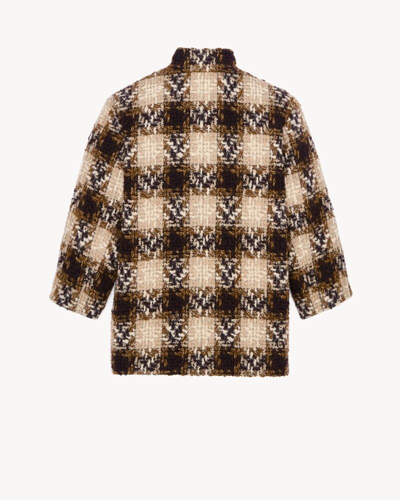 ショートコート（チェックツイード） ブラック | Saint Laurent | YSL