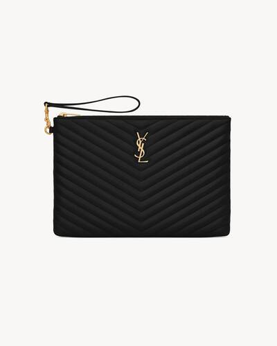 CASSANDRE MATELASSÉ tablet pouch in leather in Black | Saint